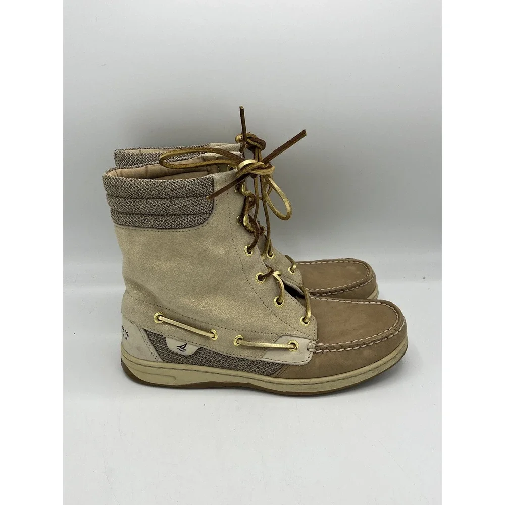 Sperry Top-Sider‎ Women's Hikerfish Boot 9531401 Size 8.5M Brown Beige Shimmer